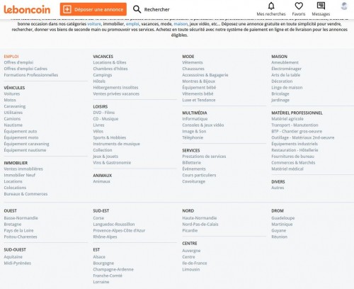 Catégories Leboncoin