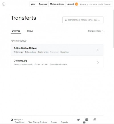 WeTransfer Transfers Management