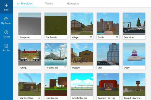 Roblox Studio choix de l'univers