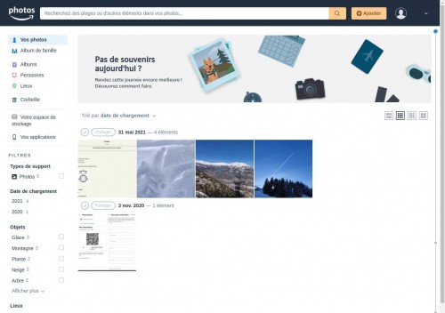 Amazon मेझॉन फोटो इंटरकफेस वेब