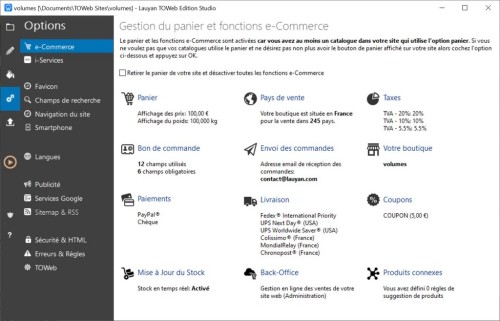 Module de création de boutique en ligne ToWeb