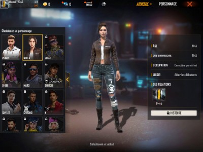 Garena Free Fire - Rampage Choix du personnage