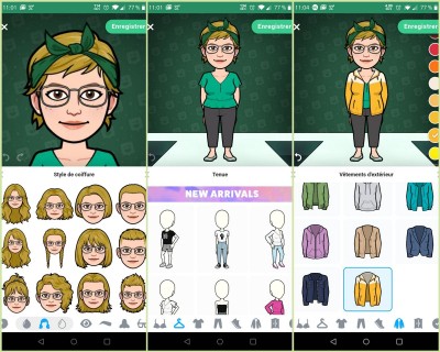 Bitmoji création de l'avatar