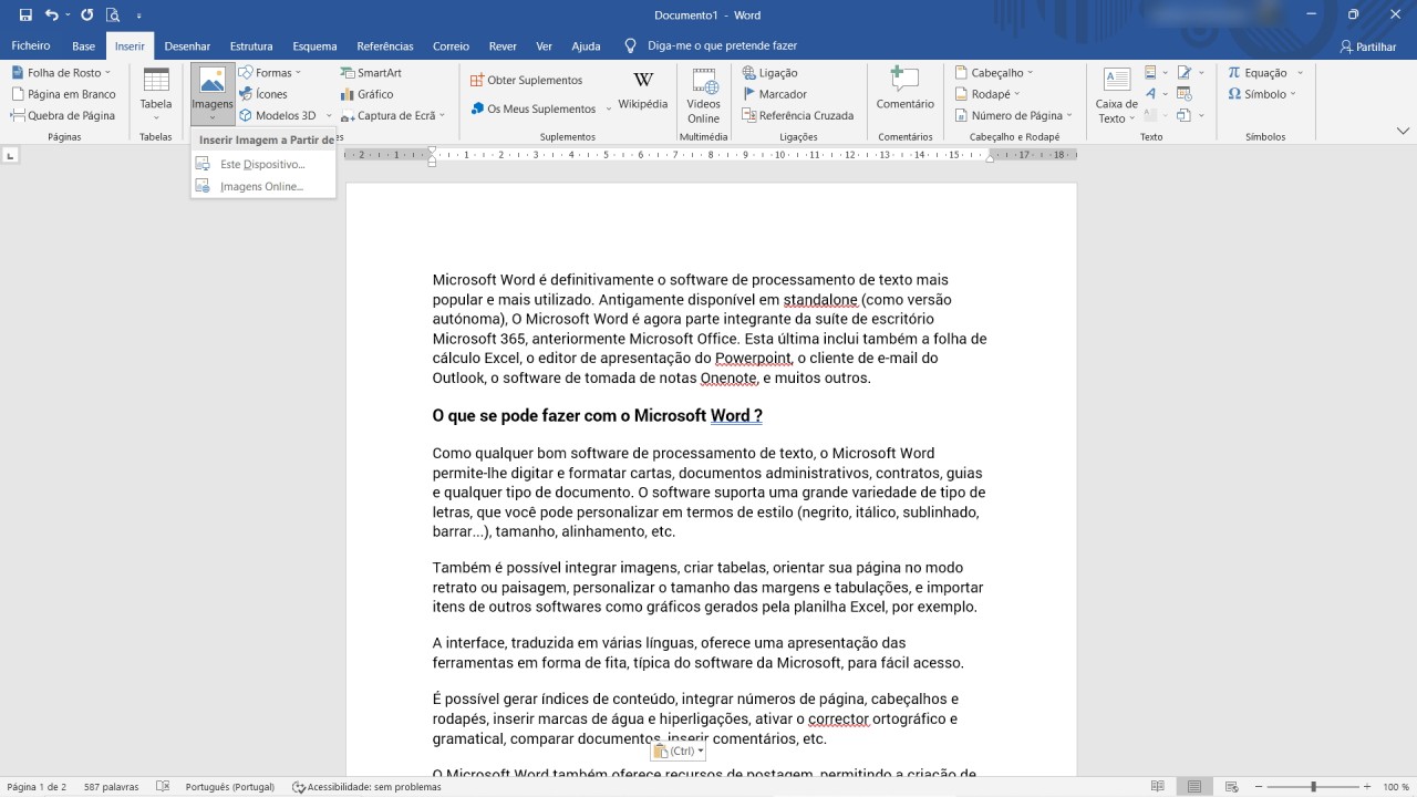 Crie um documento no Word para a Web - Suporte da Microsoft