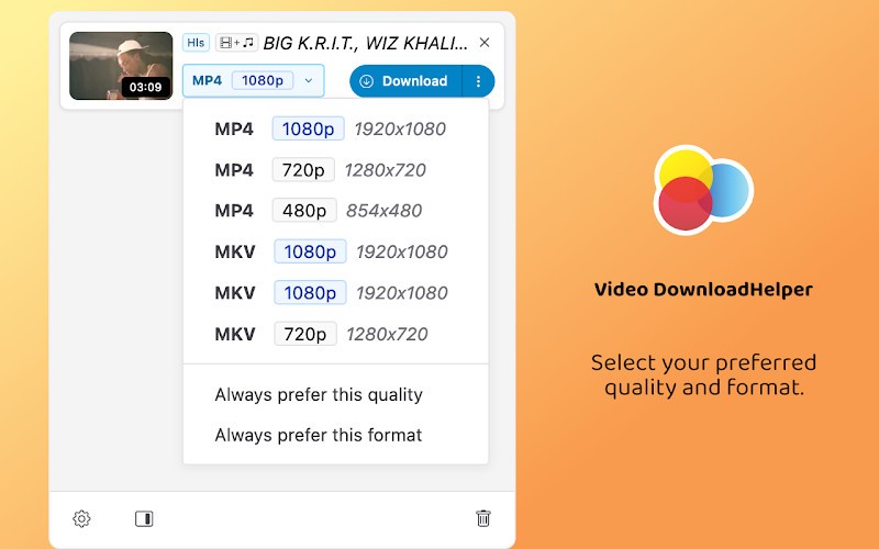 Télécharger Video DownloadHelper pour Extension Google Chrome