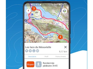 WeTrek – carte de randonnée (IGNRando)