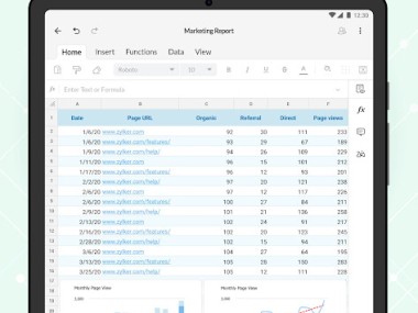 Zoho Sheet- feuilles de calcul