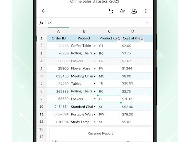 Zoho Sheet- feuilles de calcul