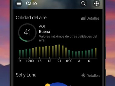 Tiempo y widget - Weawow
