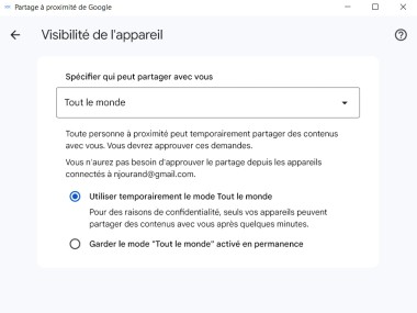 Quick Share pour Windows (Nearby Share)