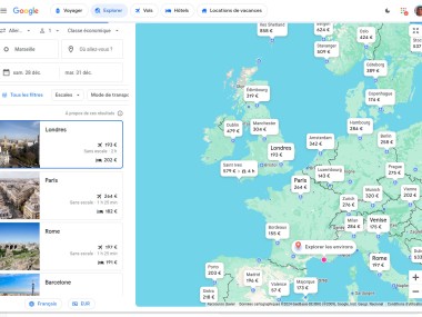 Google Vols et voyage (Google Flight)