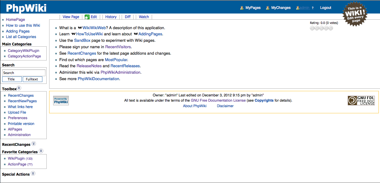 Wiki pages viewpage. PHPWIKI. Wiki программа. Wiki движок для базы знаний. PHPWIKI добавление разделов.